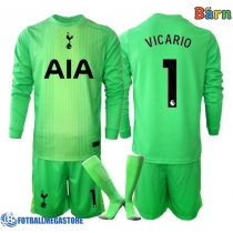 Fotballdrakt Barn Tottenham Hotspur Guglielmo Vicario #1 Keeper Hjemmedraktsett 2025-26 Langermet (+ Korte bukser)
